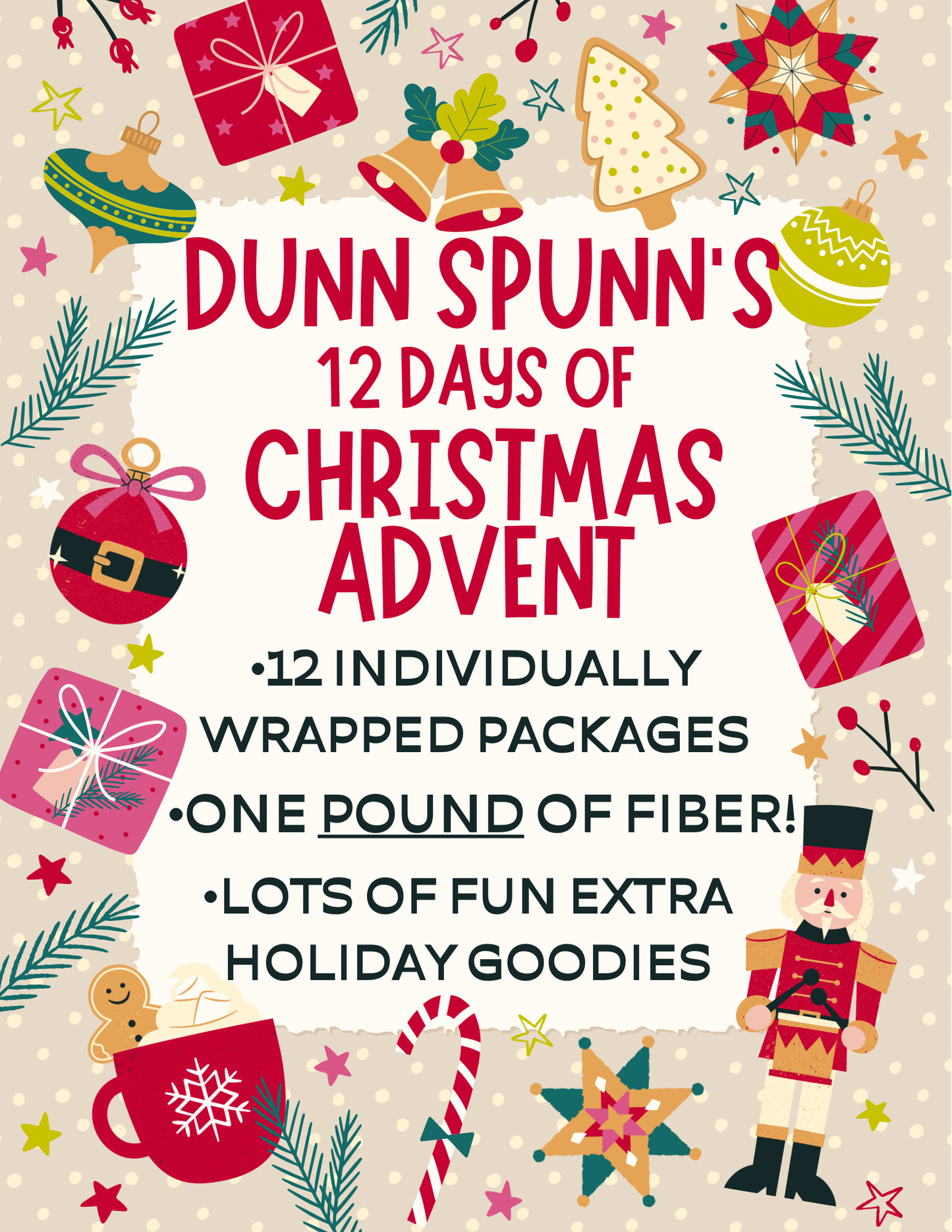 12 Days of Christmas Fiber Advent Pre-Order