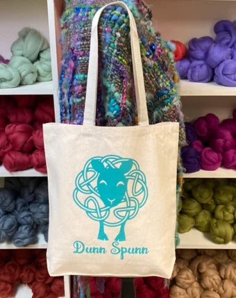 Turquoise Dunn Spunn Logo Tote Bag