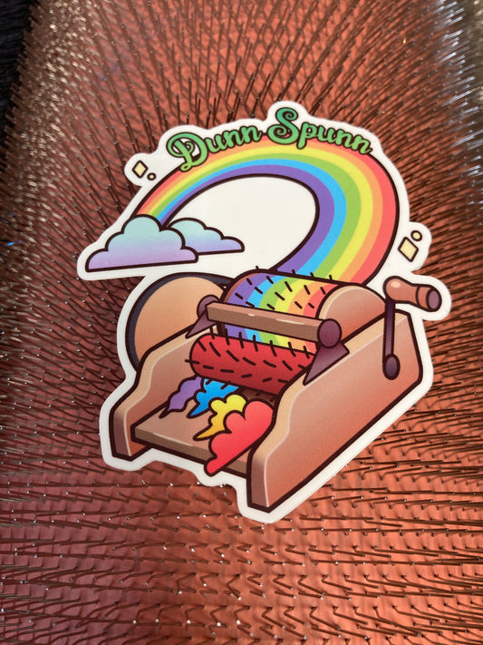 Rainbow Drum Carder Vinyl Sticker